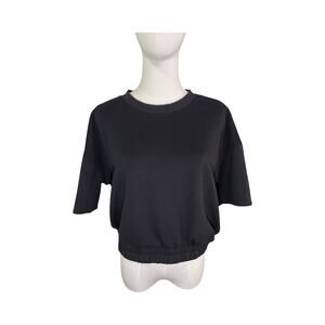 Yogalicious Scuba Lanston Cropped Top Black Size M Short Sleeve Pullover